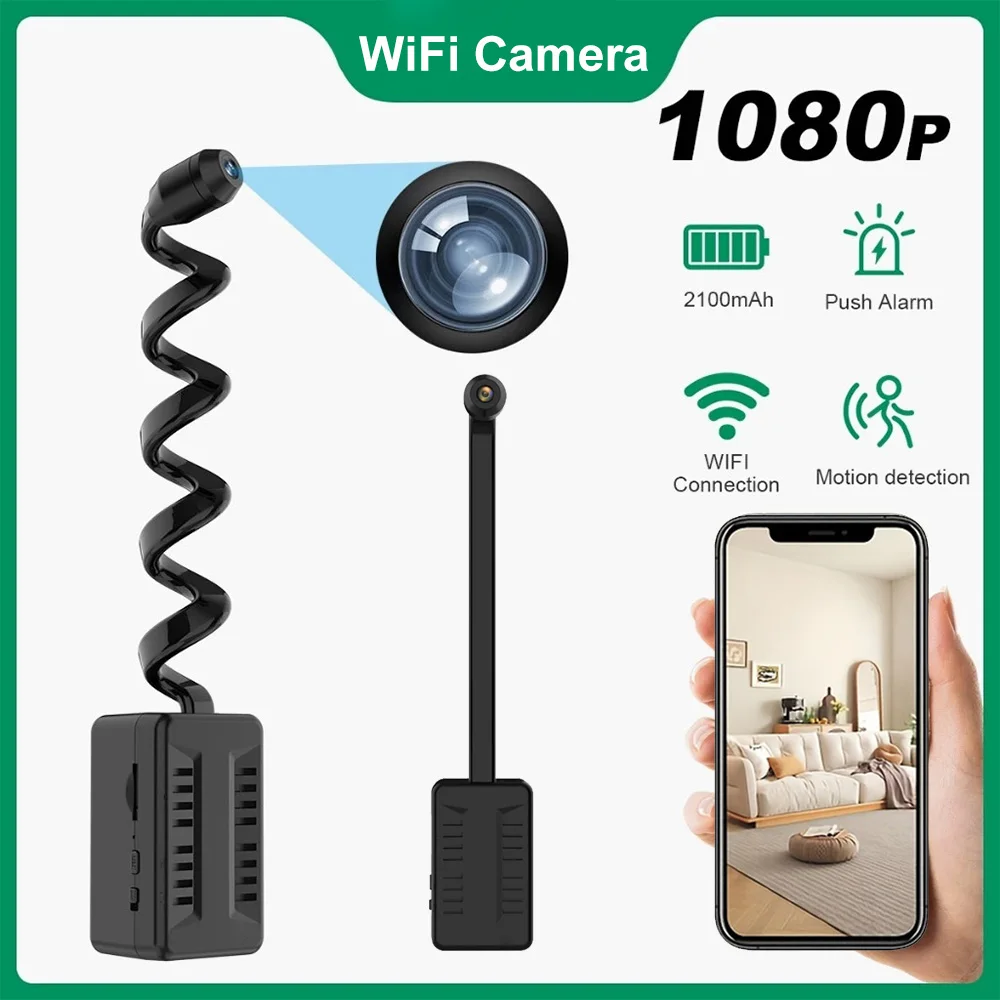 

1080P WiFi Mini Camera HD Wireless Indoor Security Camera Surveillance IP Camera Video Recorder Baby Monitor 2100mAh Battery Cam