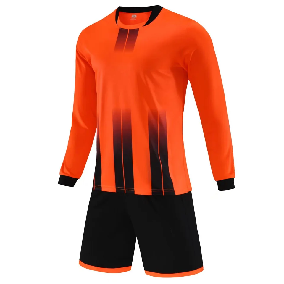 23/24 New Season Long Sleeve Soccer Jersey Suit for Men Children DIY Custom Sublimation Blank Man Kids Team Football Uniform Set