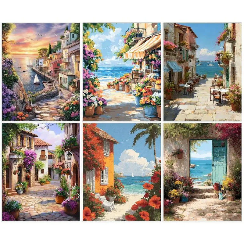 

GATYZTORY DIY Paintings By Numbers Kits Acrylic Paint By Numbers For Adults Landscape On Canvas Modern Wall Home Decoration Gfit