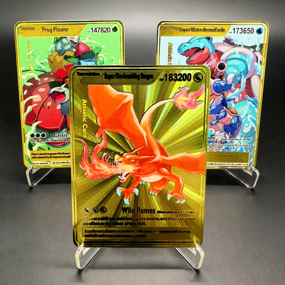 NUEVAS Tarjetas Metálicas Pokémon 2026, 183200 Puntos, Tarjeta Arceus Charizard Dorada en Inglés, Tarjeta Coleccionable de Anime Mewtwo Vmax GX EX, Regalo