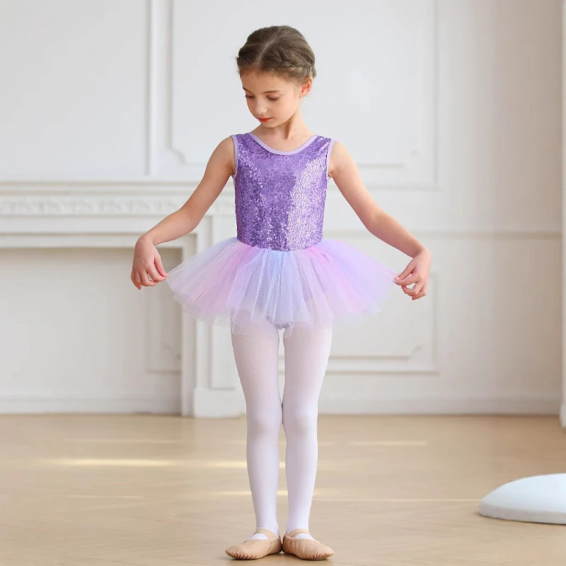 

Ballet Leotard Tutu Dress Sequined Flower Party Performance Girls Kids Children Ballerina Fairy Dance Outfit