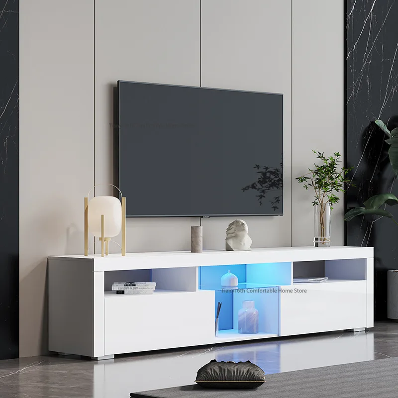 Mueble de TV Flotante Blanco Minimalista Italiano, Mueble de TV Moderno y Creativo para Sala de Estar, Mueble de TV para Montar en la Pared, Muebles para el Hogar, Mesa para TV FYF