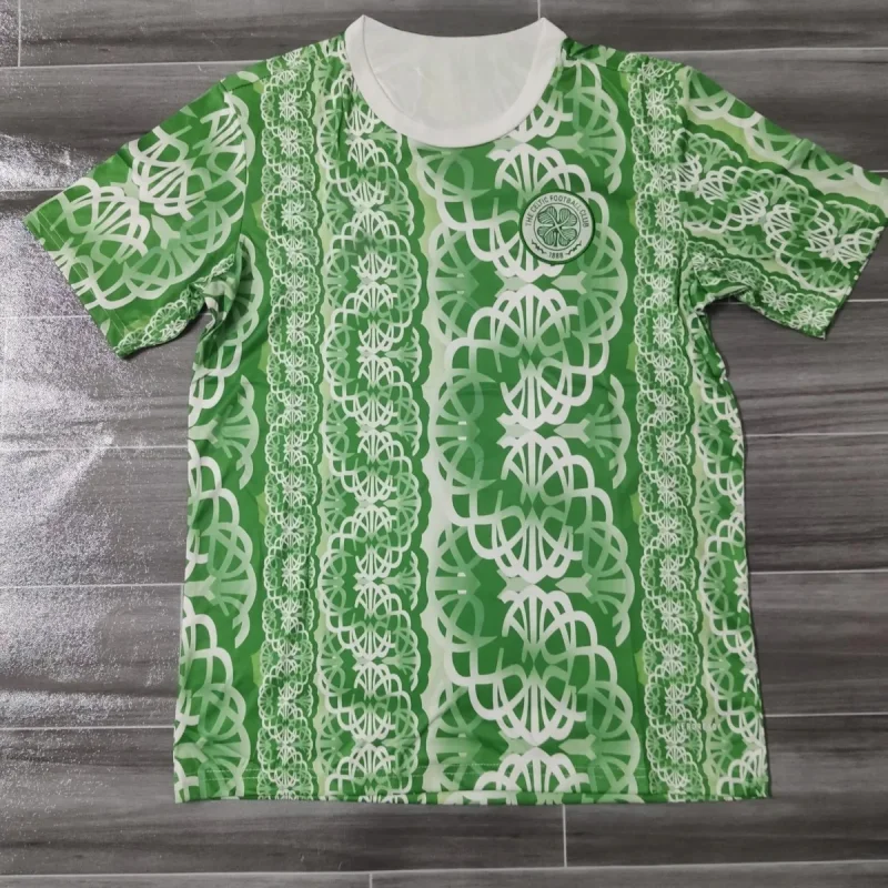 

The 24-25 Celtics pre-game training jersey is a sporty, breathable, comfortable and casual 3D printed jersey