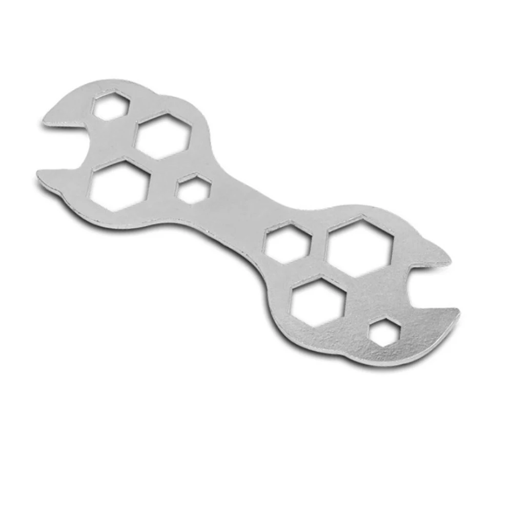 Flat 10-in-1 Hex Key Wrench For Bike Repairs Including Seat Clamp Adjustment And Pedal Thread Servicing Multiple Sizes