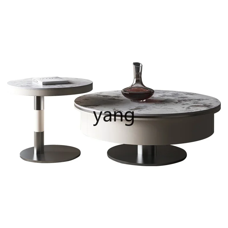 

CX living room creative round movable simple new pearl rock slab coffee table