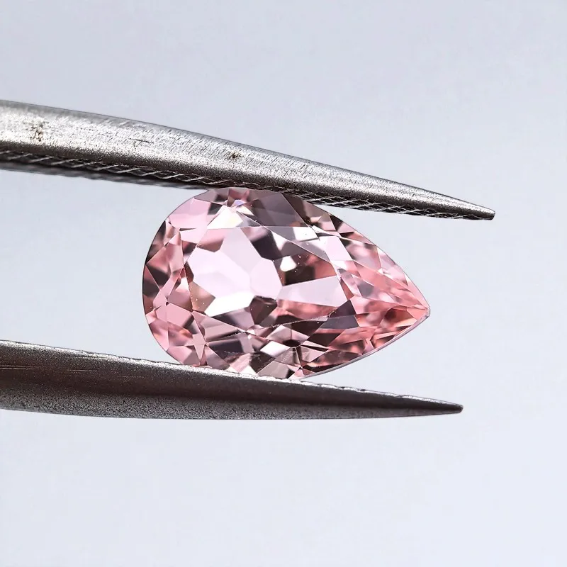 مختبر نمت الياقوت الكمثرى شكل مورغان الوردي اللون VVS1 DIY بها بنفسك مواد صنع المجوهرات اختيار السحر الأحجار الكريمة شهادة