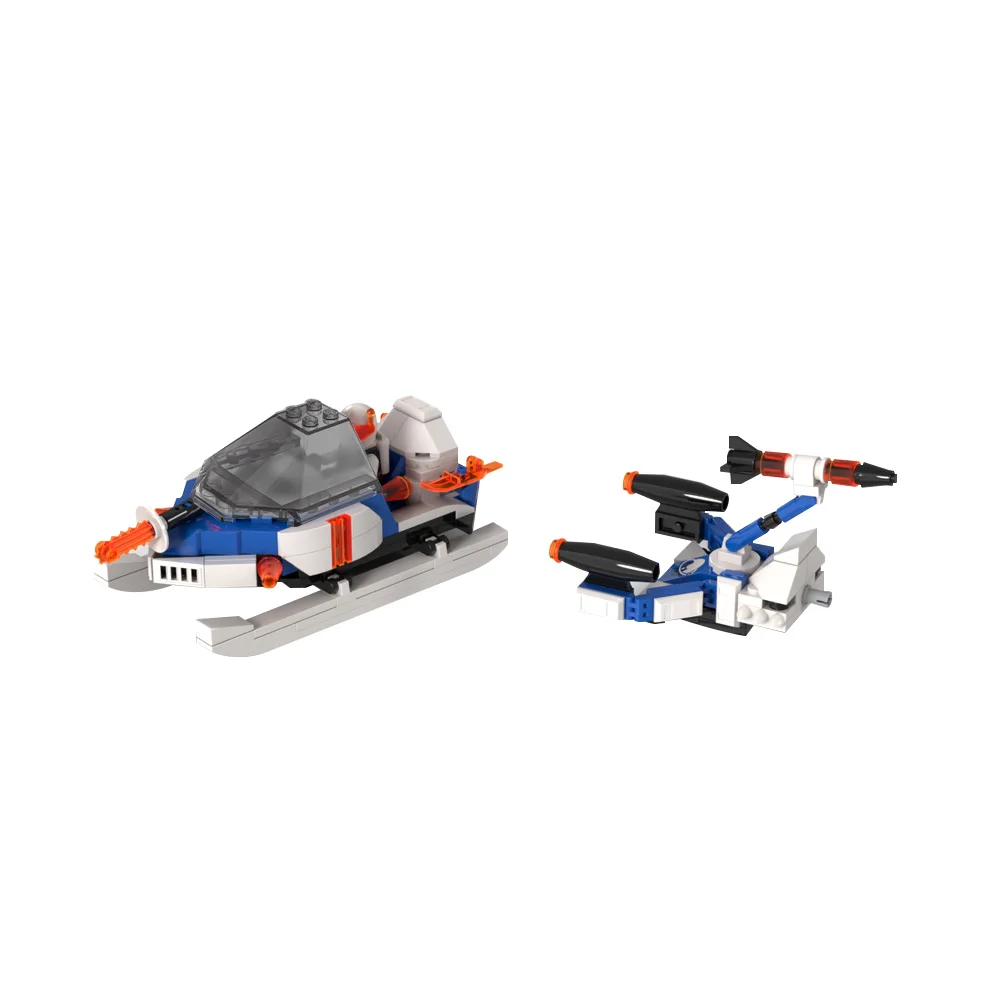 MOC Ice Planet 2002 Aircraft Model Building Blocks Space Championship Competition Airship Rocket Aviation Series Brick Toy Gift