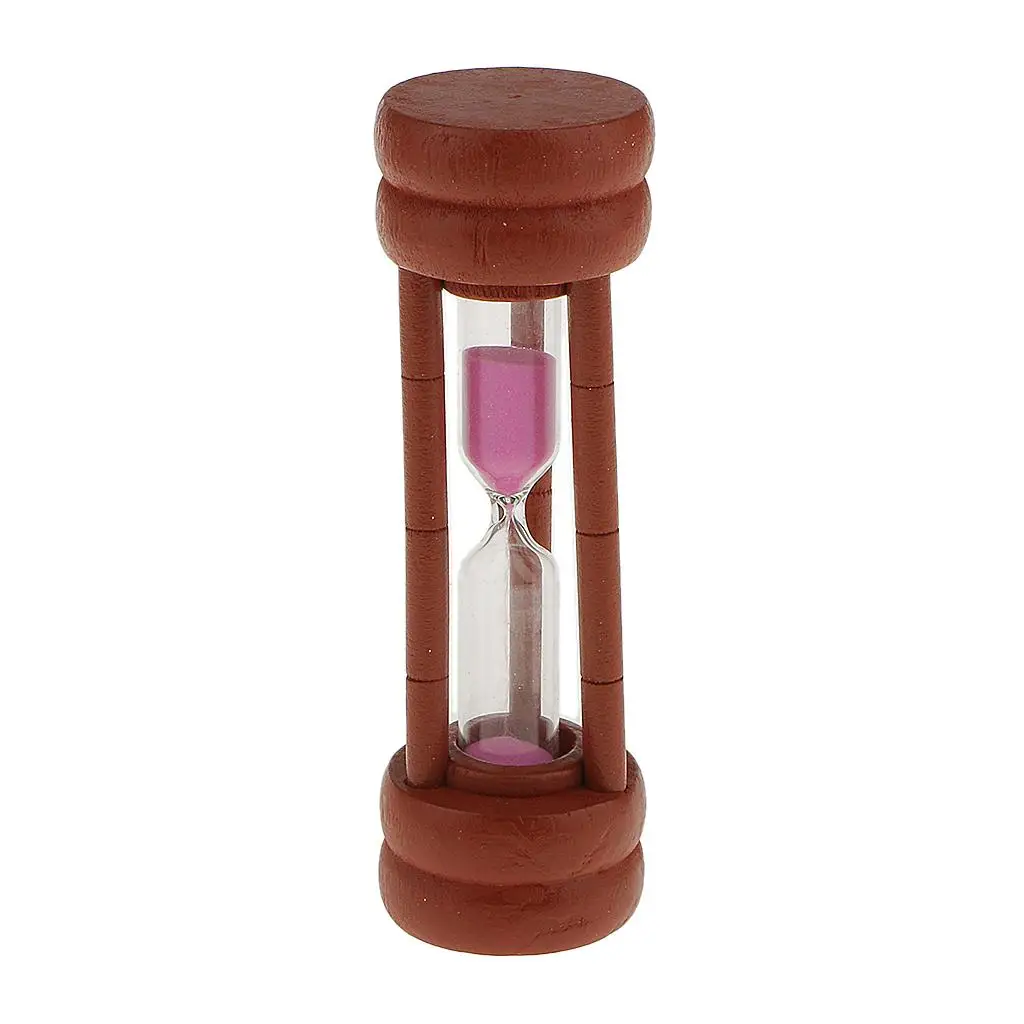 Maroon Wood Sandglass Timer Teeth Brushing Special Needs Therapy Math Exercising Hourglass 1,2,3,5 Minutes