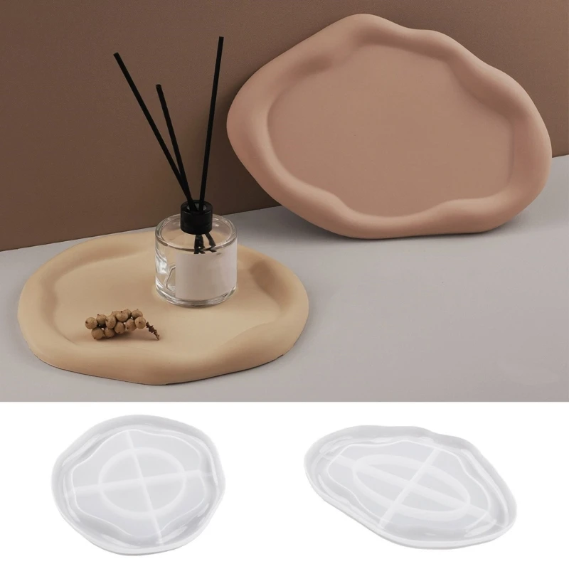 Silicone Resin Tray Molds Irregular Crafting Molds Resin Plate Molds Jewelry Dish Moulds Stand Moulds 2Pieces