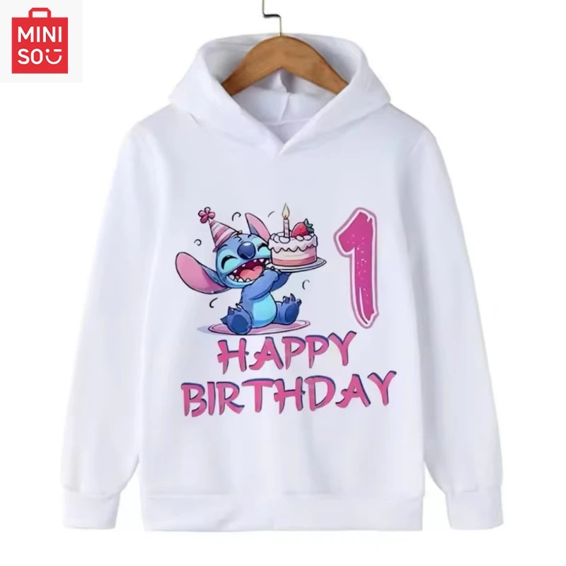 

Милая шерстяная толстовка с принтом номера на день рождения Диснея на осень и зиму, повседневная, модная и теплая толстовка с капюшоном