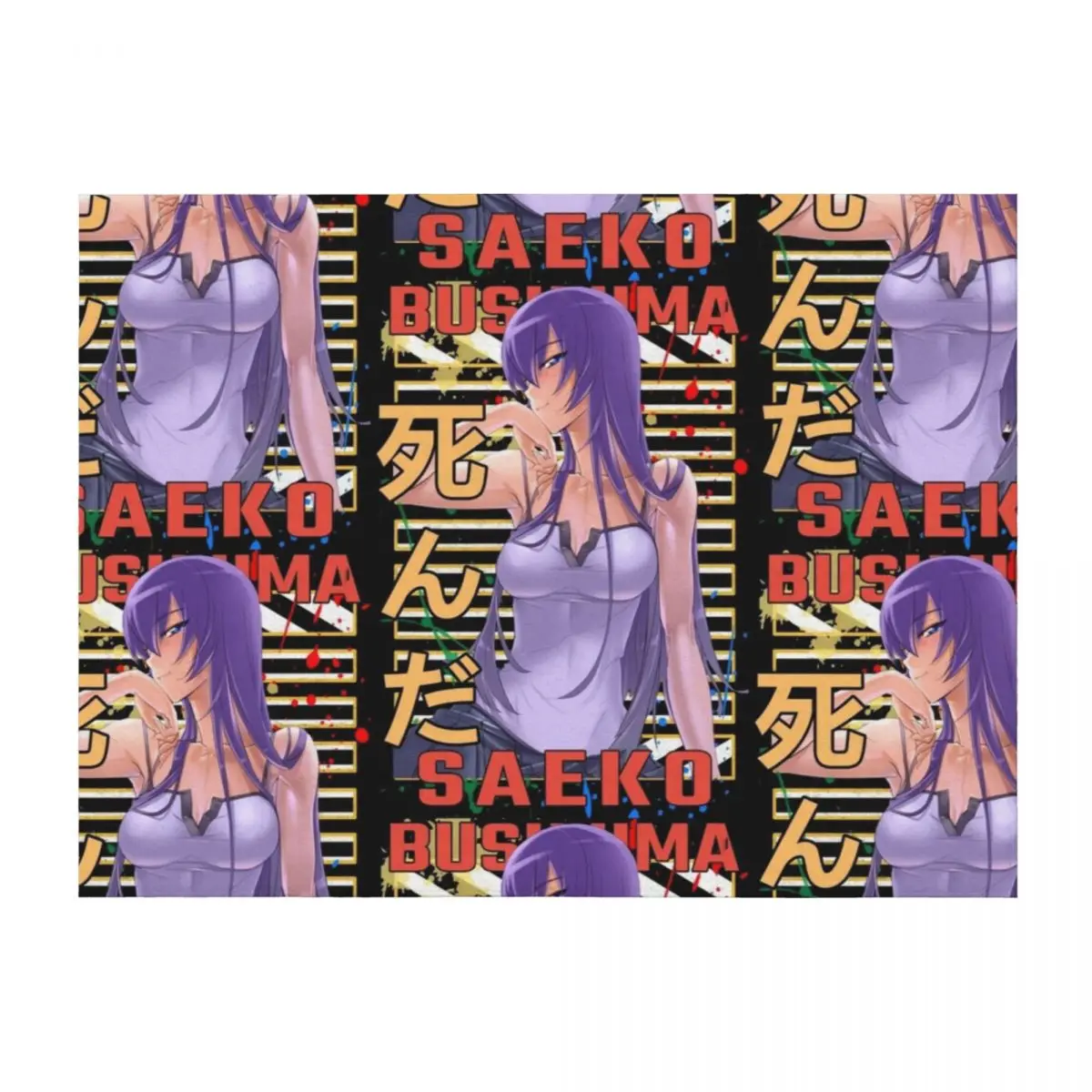 

Saeko Busujima HOTD Urban Anime Design Throw Blanket Furry Plaid on the sofa Travel Camping Blankets