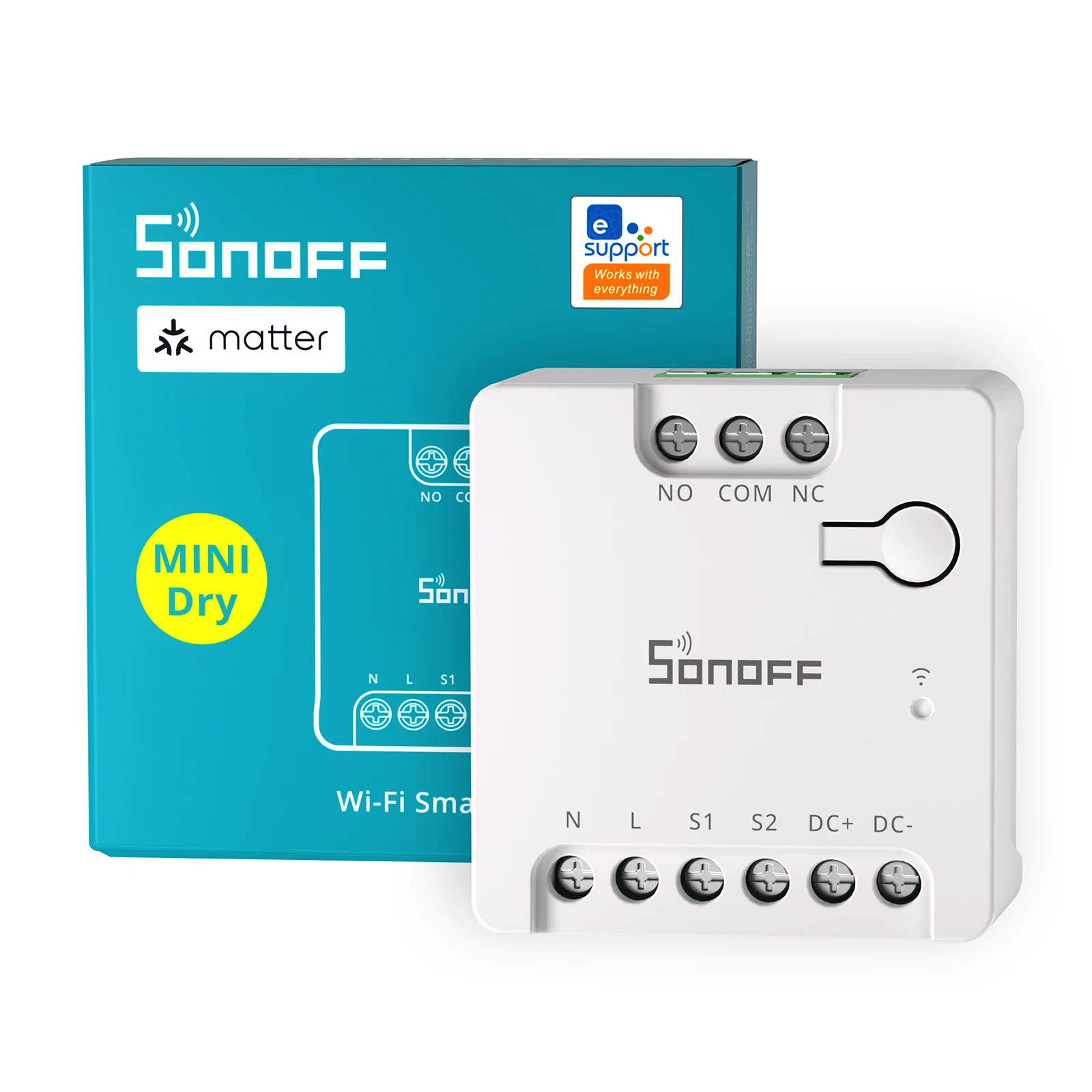 SONOFF MINI-D Wi-Fi Smart Switch Eerste MINI droog contactrelaisapparaat met matter Ondersteunt AC/DC-voeding Schakelaarbediening