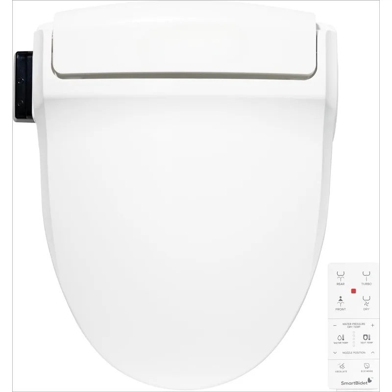 Electric Bidet Toilet Seat with Heated Seating, Warm Air Dryer, Temperature Control Wash, and Remote Control, Round Seating