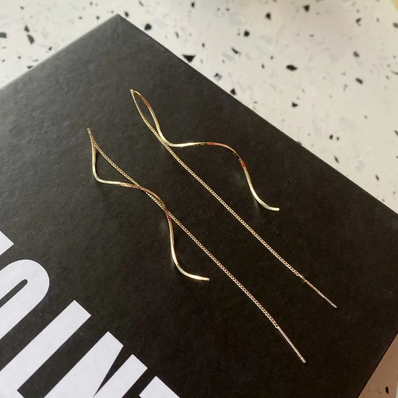 1 زوج موضة شرابة طويلة عراف أقراط للنساء بسيطة سلسلة طويلة أقراط مجوهرات الزفاف هدايا