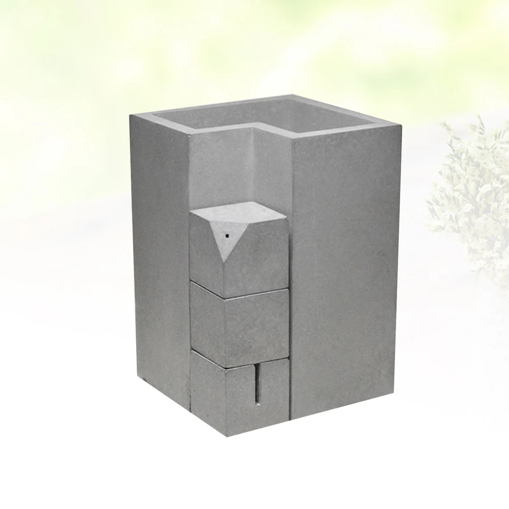 

Nordic Cement Pattern Pen Holder Desk Storage Pen Holder Pen Box Multiple-Use Desk Organizer Storage Box (Grey)