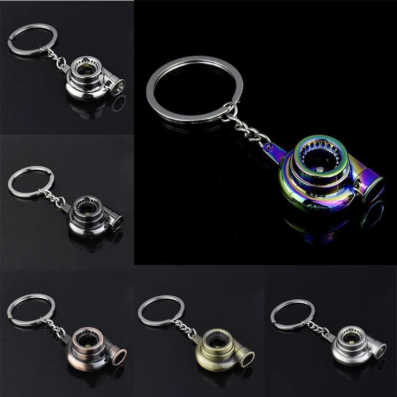 

Mini Turbo Turbocharger Keychain Spinning Turbine Key Chain Ring Keyring Keyfob Car Keyring Car Interior Accessories keyring