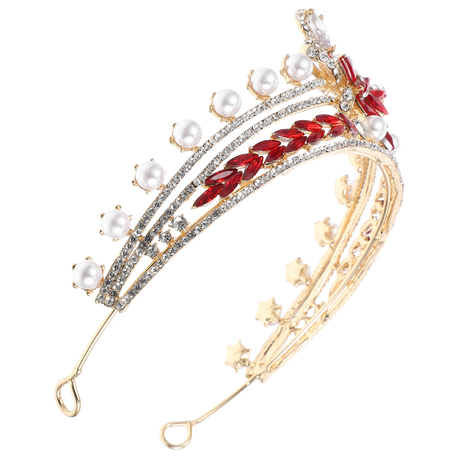 

Pearl Bow Crown Elegant Bridal Tiara Zinc Alloy Women Crowns Princess Tiaras Queen Adult Birthday Celebrations Party