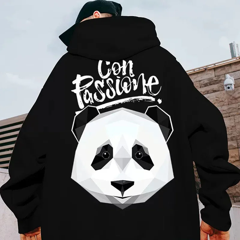 

Panda Printing Streetwear Hoodies for Men and Women Oversized High Street Harajuku Fashion Casual Hooded Sweatshirts Y2K Hoody