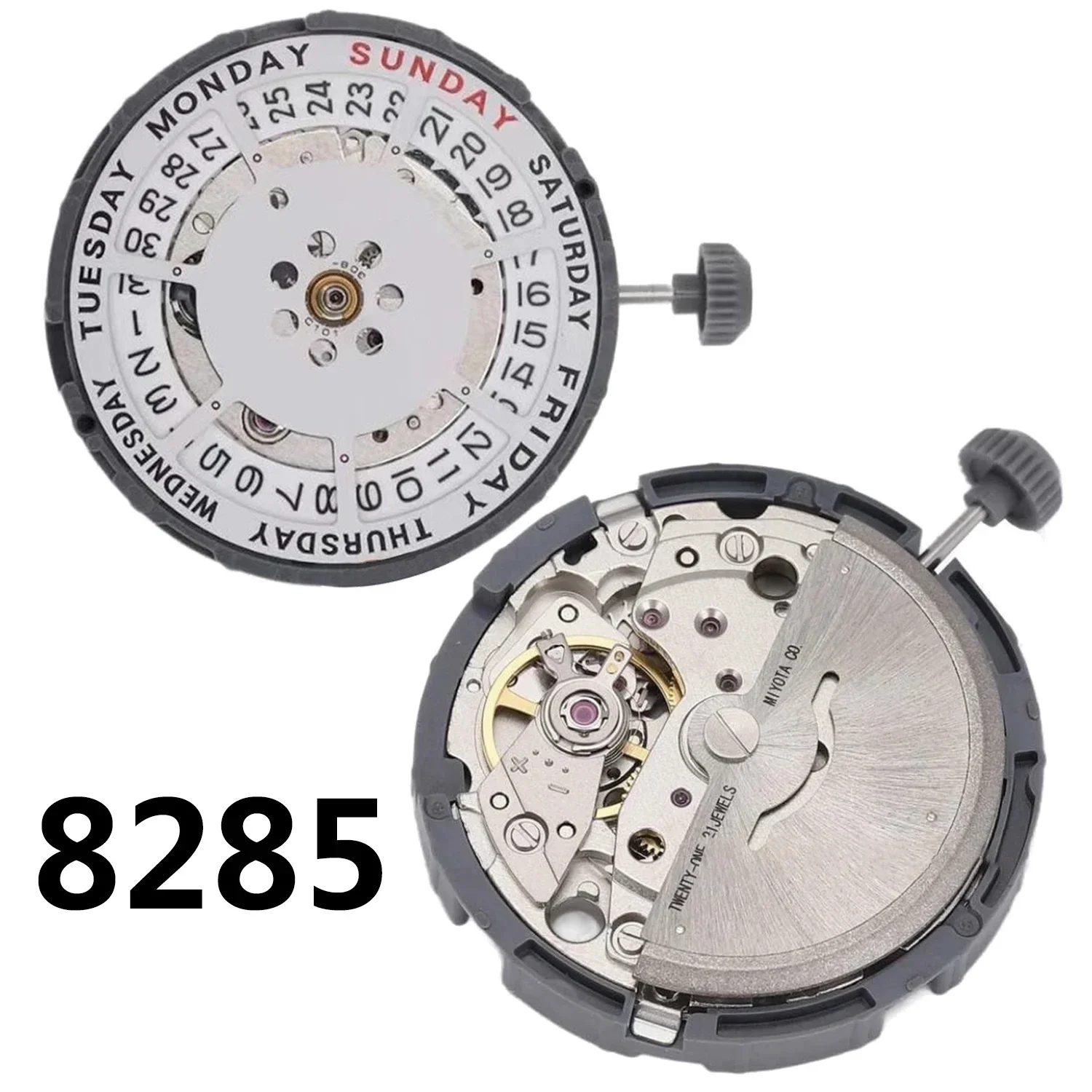 

New High Quality 8285 Movement Double Calendar White Movement 8285 Mechanical Movement Men Watch Accessories DIY