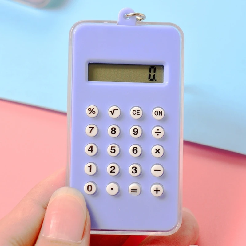 Mini calculadora com fivela chaveiro, calculadora bolso estudante com brinquedo labirinto, mini calculadora básica 8
