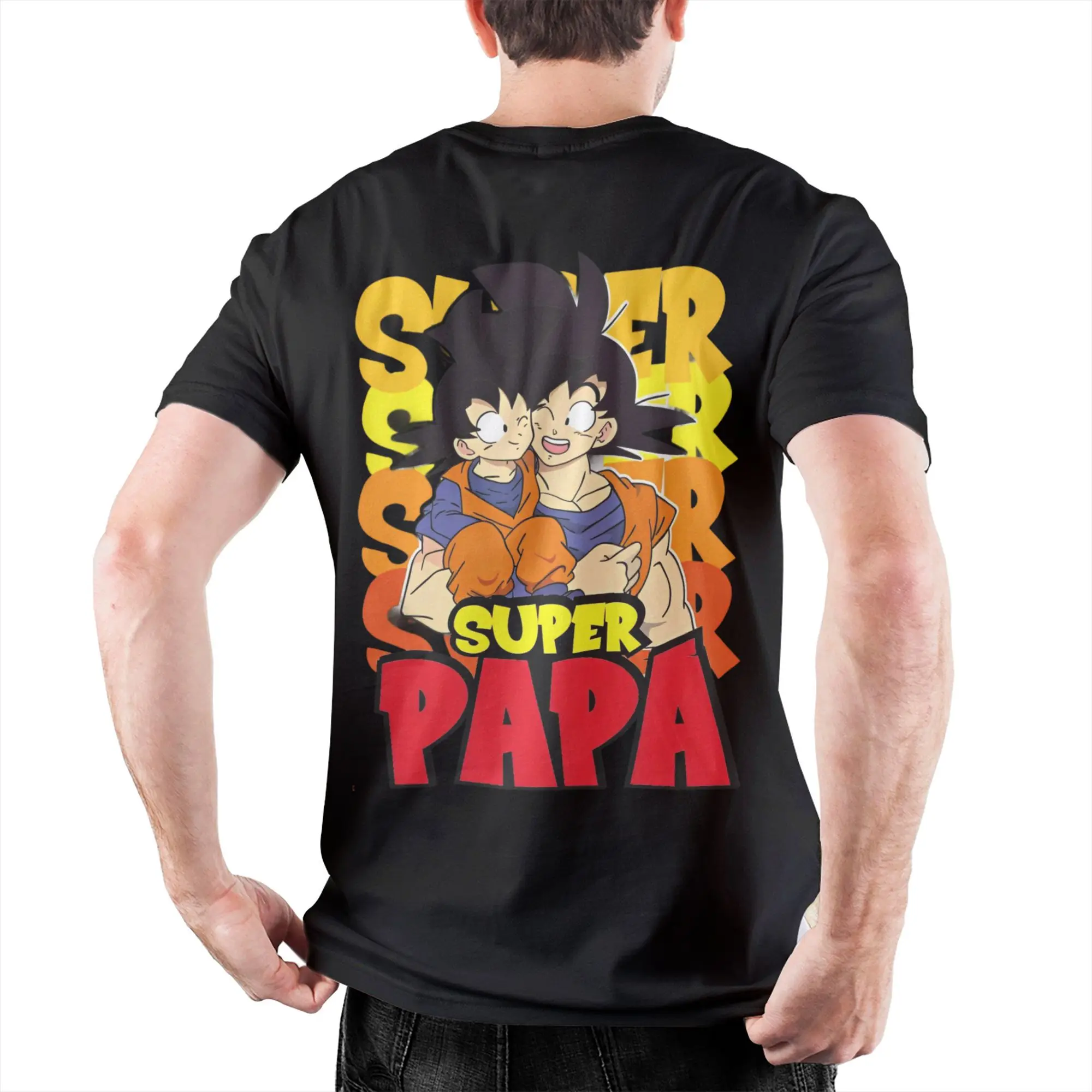 

Novelty Super Papa Dragon Ball T-Shirt Men's Cotton Short Sleeve Round Neck Summer TopsTops