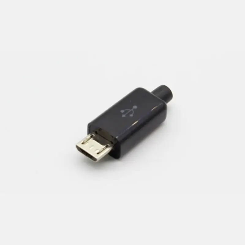 مايكرو مايك أندرويد التوصيل الذكور 4 دبوس قذيفة سوداء قذيفة بيضاء USB2.0 الذكور 4 قطعة مجموعة مع لوحة دارات مطبوعة لحام سلك موصل A6
