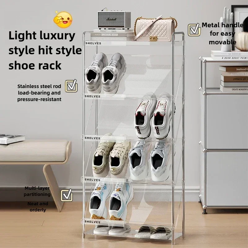 Household Goods Dormitory At The Entrance, Rental House, Living Room, Multifunctional Storage, Simple Sloping Shoe Rack  premium