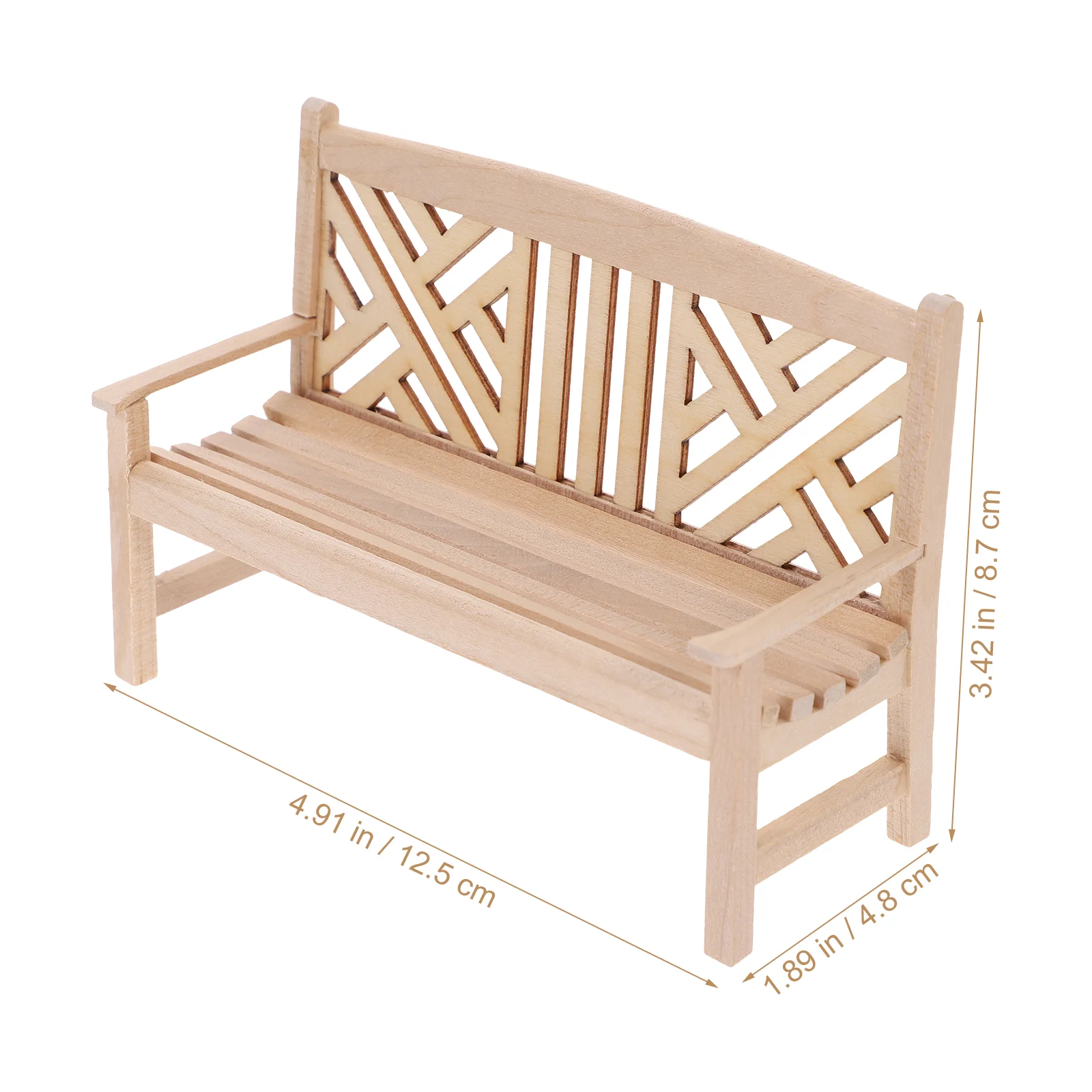 Banc traditionnel de maison de courses de marijuana, chaise double, mini meubles, scène de jouet en bois