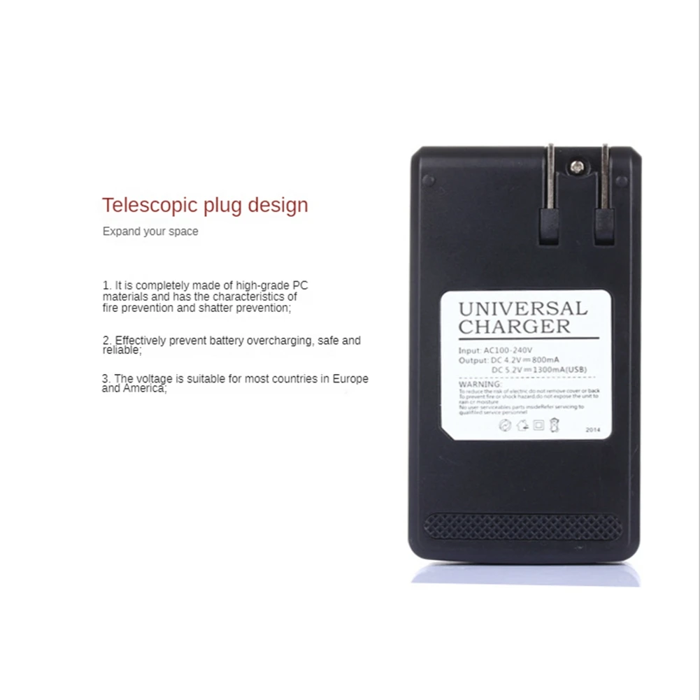 4.2V Mobile Universal Battery Charger Wall Travel Charger for Cell Phone PDA Camera Li-Ion Battery Charging US Plug