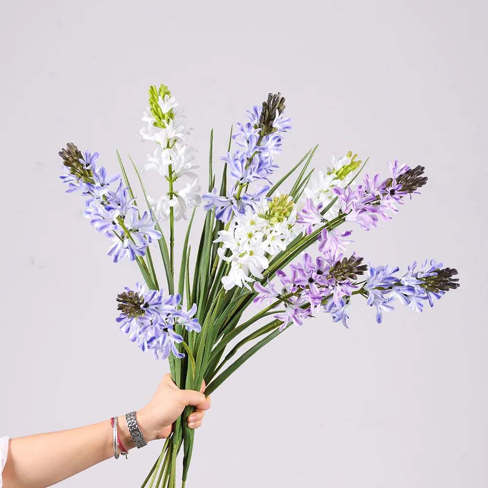 5 pçs flor artificial jacinto acessórios de decoração para casa flores falsas jacinto vaso narciso festa mesa decoração casamento