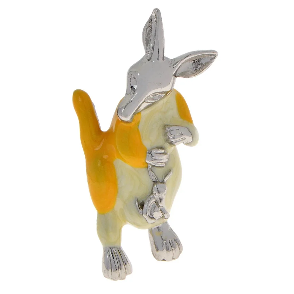 CINDY XIANG New Enamel Kangaroo Mother And Baby Brooches Creative Animal Pins Fashion Party Jewelry 2 Colors Available