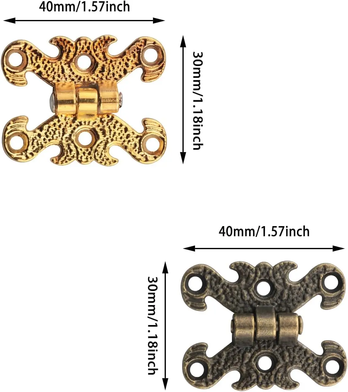 50Pcs Zinc European Antique H-Shape Mini Hinges With Screws Jewelry Boxes DIY Craftwork