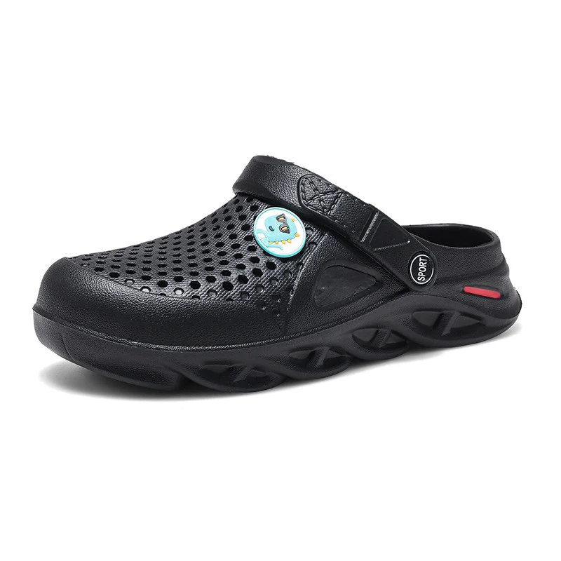 Zapatos tipo zuecos para hombre, sandalias con agujeros para mujer, chanclas transpirables huecas, zapatillas de playa a la moda