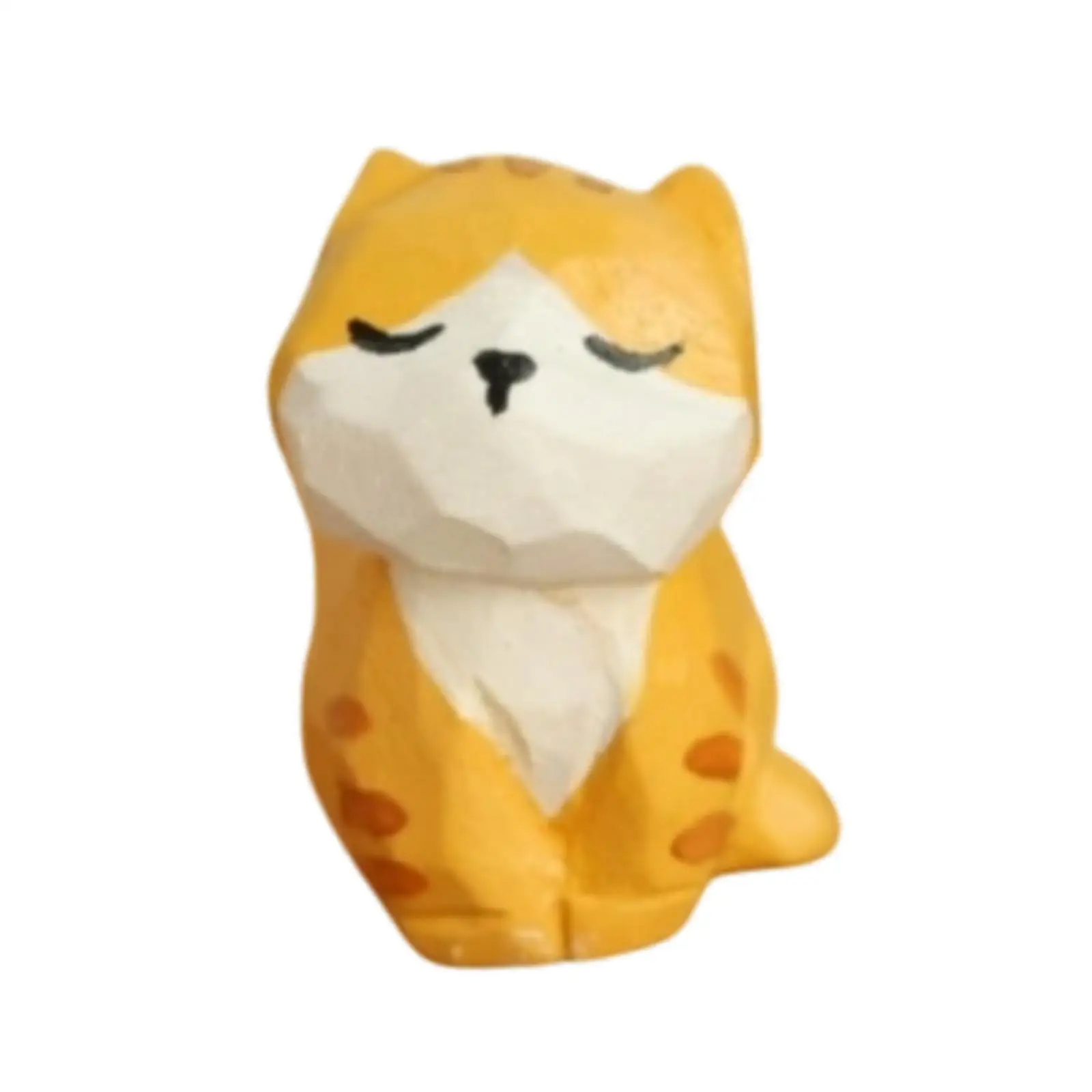 Small Wooden Animal Model Figurine Carved Statue Decoration for Living Room Bedroom Office Table Shelf