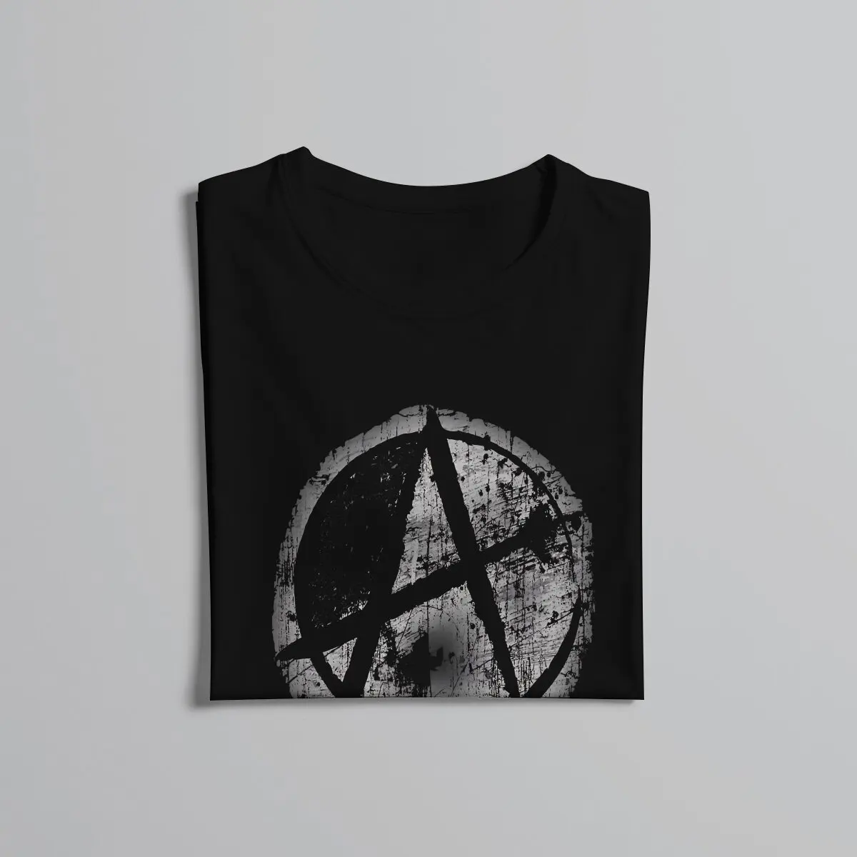 Anarchy Anarchist Symbols Distressed Stencil Sprayed Graffiti Style T Shirt Grunge Men Tees Summer Clothing Polyester O-Neck