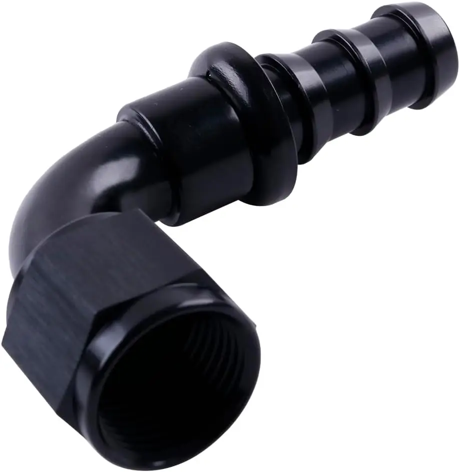 

10AN Female Barb Hose Fittings With Hose Clamp 90 Degree Fuel Cooler Fitting For Oil Fuel Water Fluid Air Gas Coolant Line
