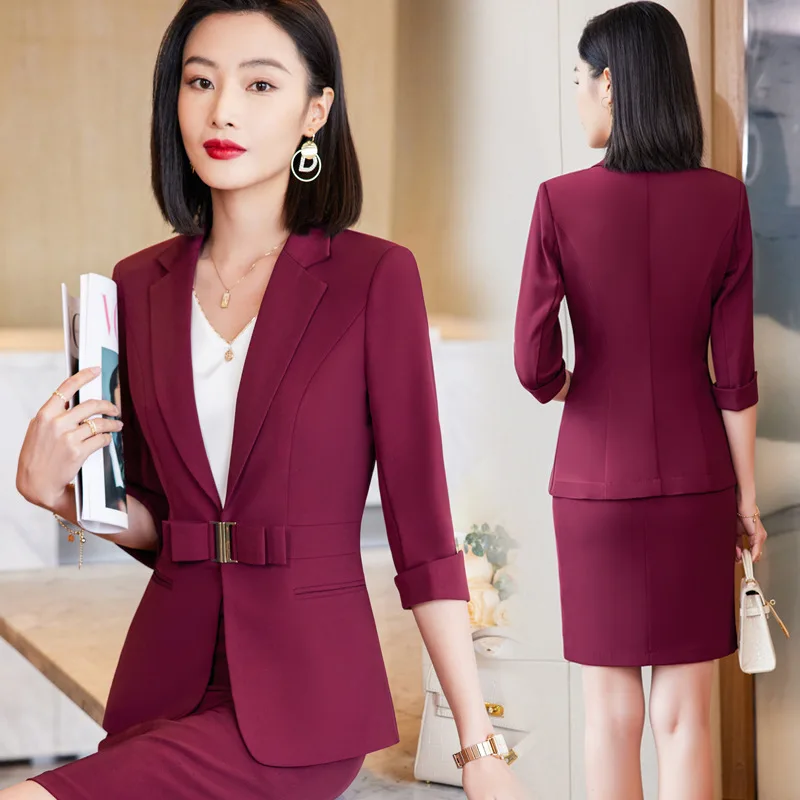 Fashion Business Attire Suit Women's Summer New Suit Suit Skirt Work Clothes Work Clothes Temperament Beautician Half Sleeve For