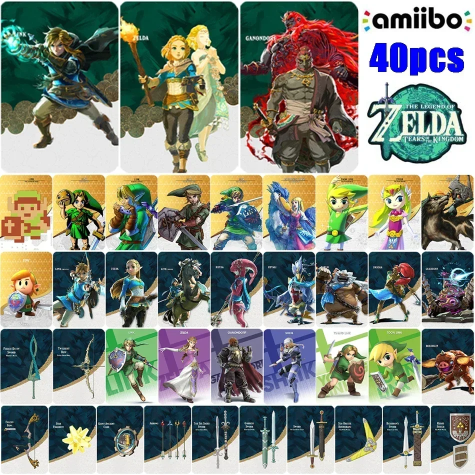 NEW 40 Zelda Amiibos Cards Apply to the Legend of Zelda: Tears of the Kingdo and the Legend of Zelda Latest Paragliding