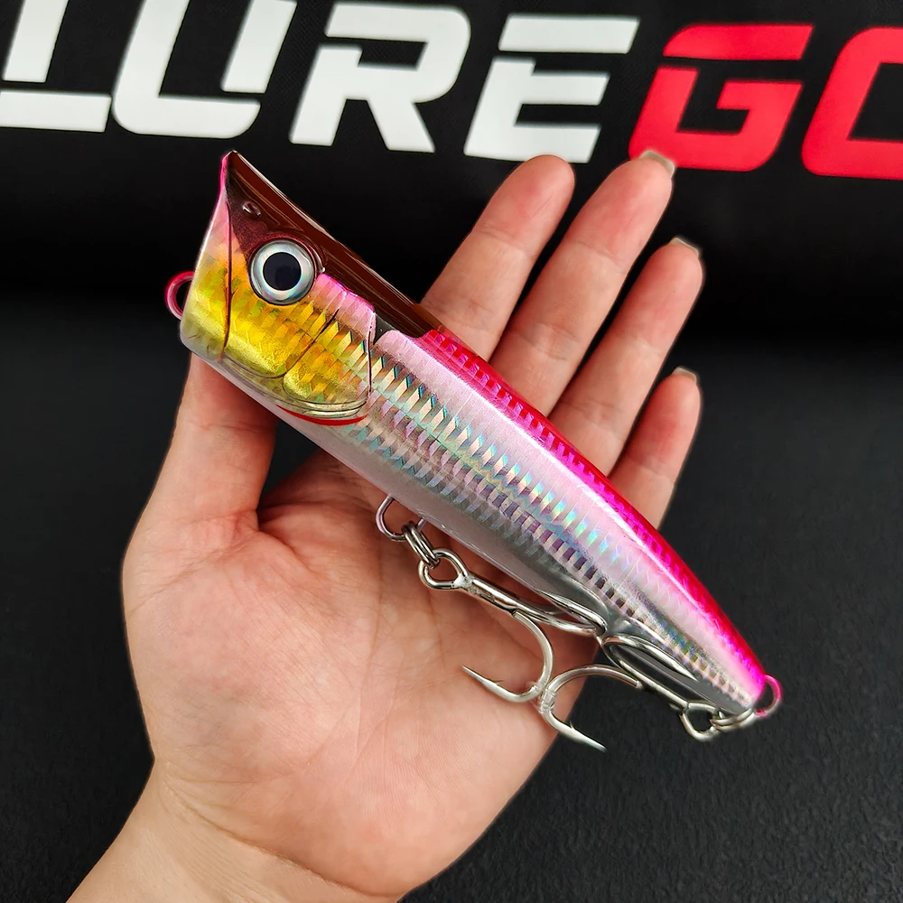1PC 15cm 96g GT Popper – Isca de Superfície de Alta Resistência, Grande Isca de Popping com Som de Estalo e Arremesso Longo para Atum em Água Salgada