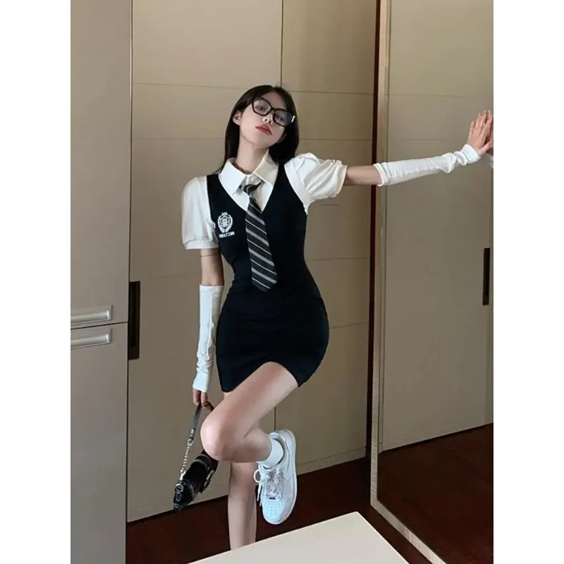 Japanese Korean Style School Costume Suit Jk Costume Hot Girl Sexy Wear College Style Women Uniform Set Wrapped Skirt JK Set