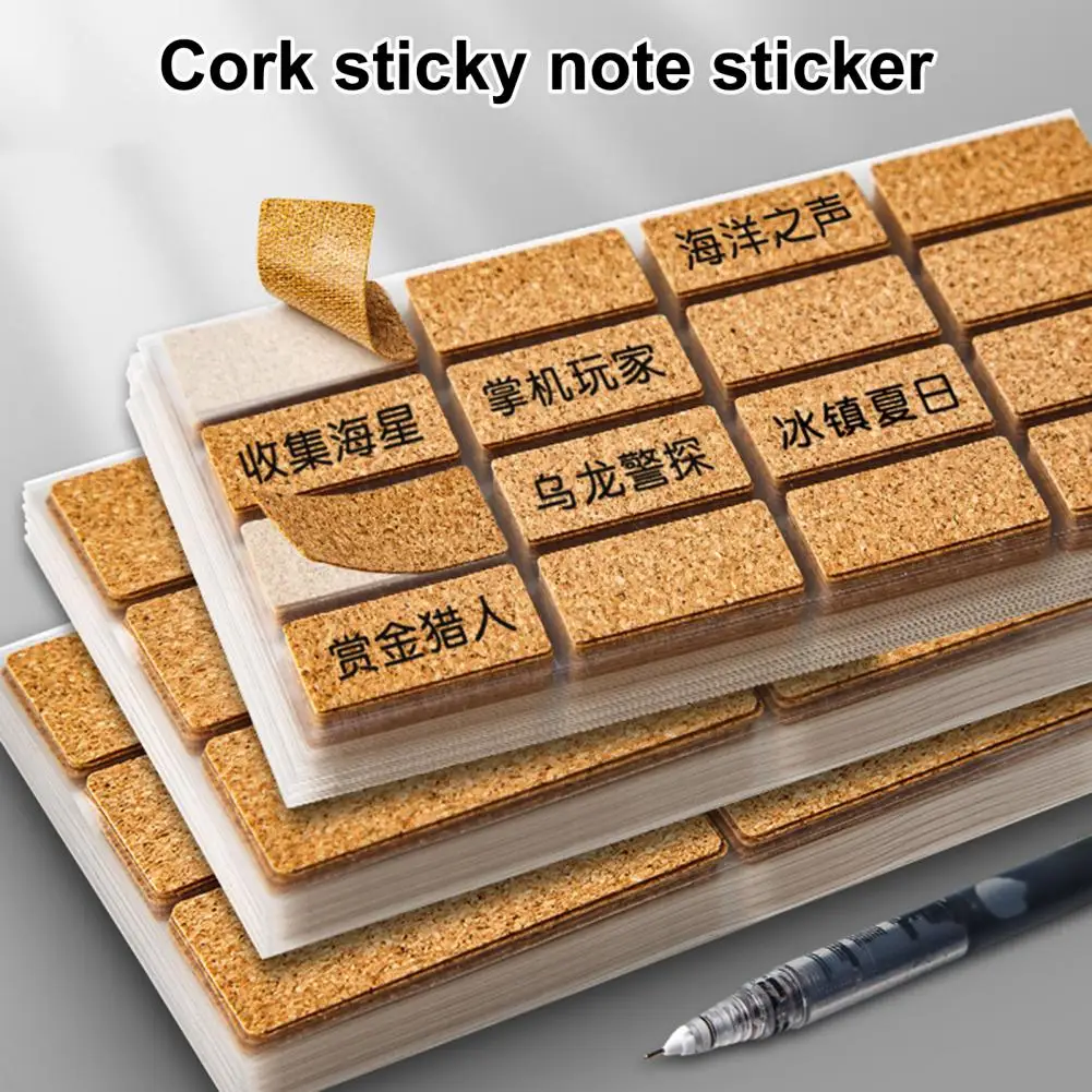 36/96Pcs Wooden Labels Stickers Writable Oilproof DIY Paper Seasoning Bottle Marking Cork Tag Decor Stationery Accessories