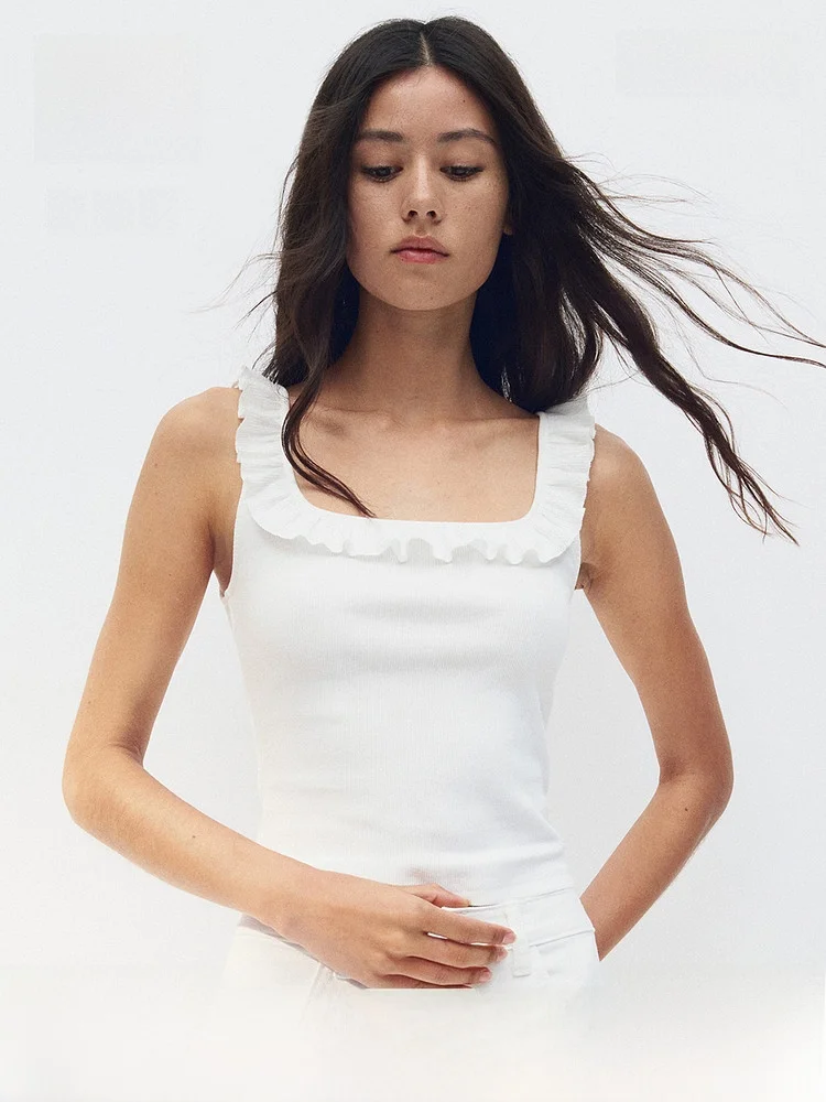 

Женский жилет Sweet Sle H & M, новый летний жилет 296487, тонкий хлопковый и спандекс, повседневный, удобный, дышащий