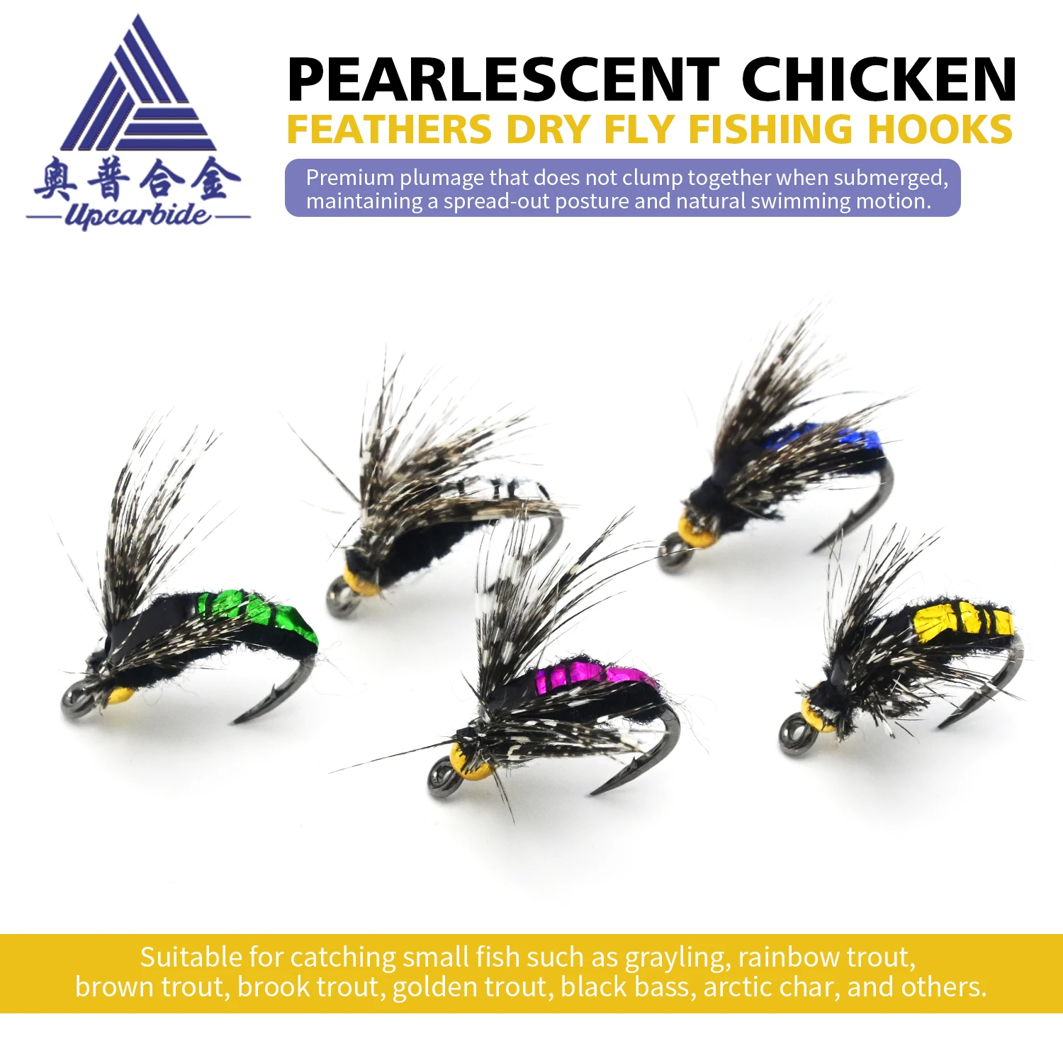 

100Pcs/Box Laser Double Winged Fly Fishing Flies Realistic Artificial Bionic Insect Lure for Bass Trout Carp - Fly Fishing Bait