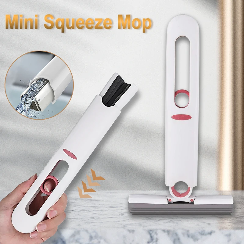 Handheld Mini Mop Portable Super Absorbent Mop Multi-Purpose Cleaning Tool For Bathroom, Window Cleaning And Glass Cleaning