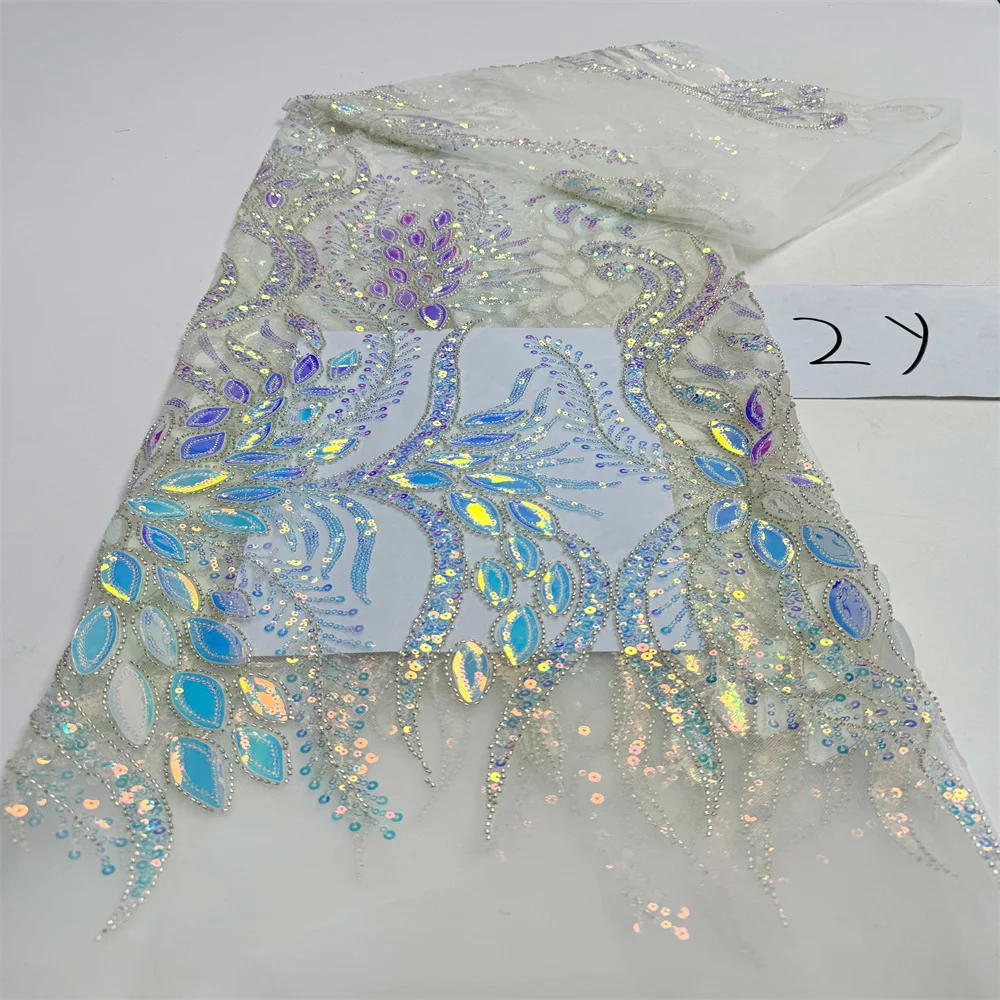 2 metri africano paillettes in rilievo sposo tessuto di pizzo francese di alta qualità tulle tessuto di pizzo 2026 ricamo tessuti di pizzo nigeriano