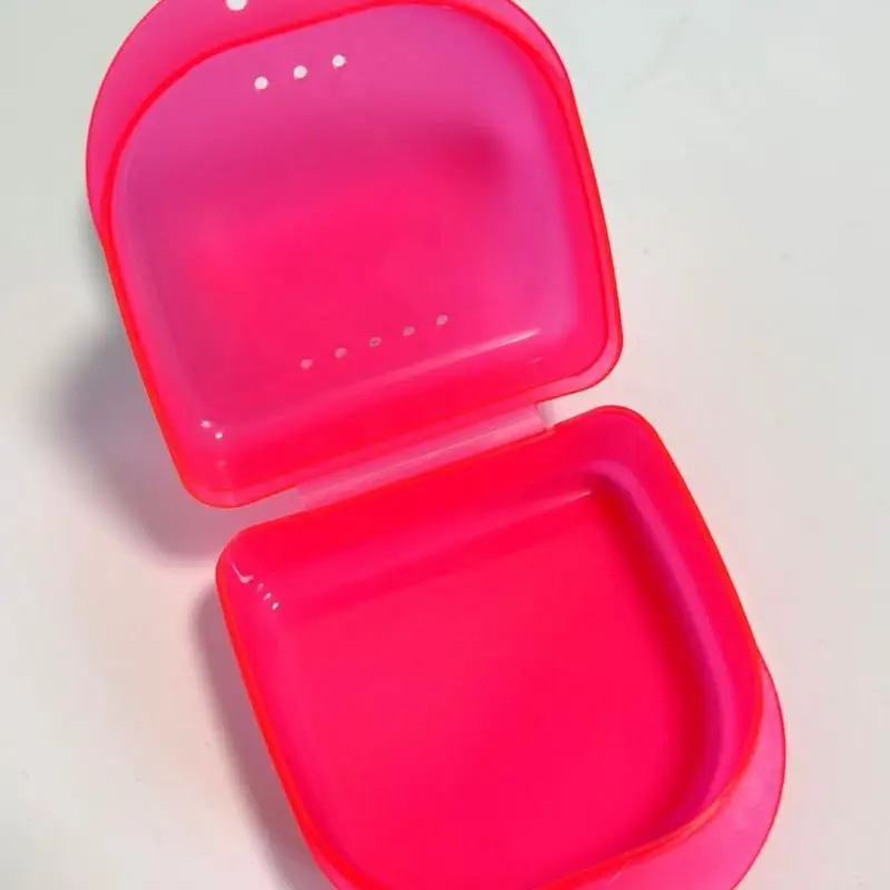 Denture Storage Box Multi Colored Easy to Clean Portable Holder for Travel Bathroom Oral Hygiene