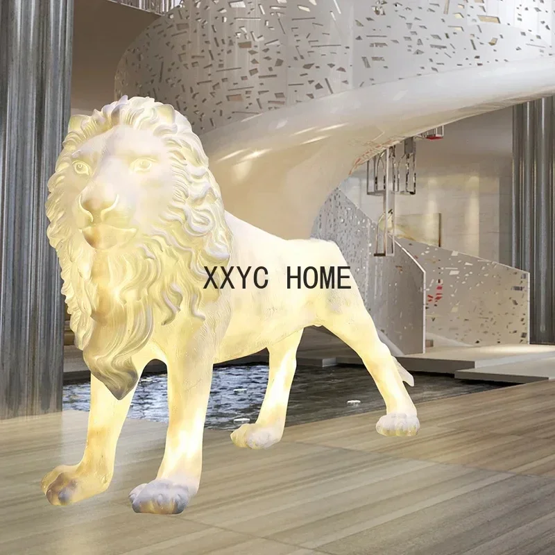 

Luminous Atmosphere Floor Lamp Animal Light-Transmitting Sculpture Homestay Hotel Large FRP Ornaments