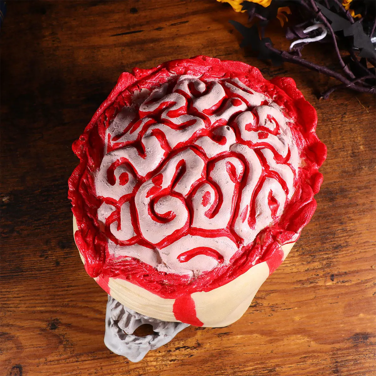 Halloween Brain Hat Realistic Bloody Rubber Headpiece Universal Size Scary Cosplay Party Decoration Halloween Hats for Men Women