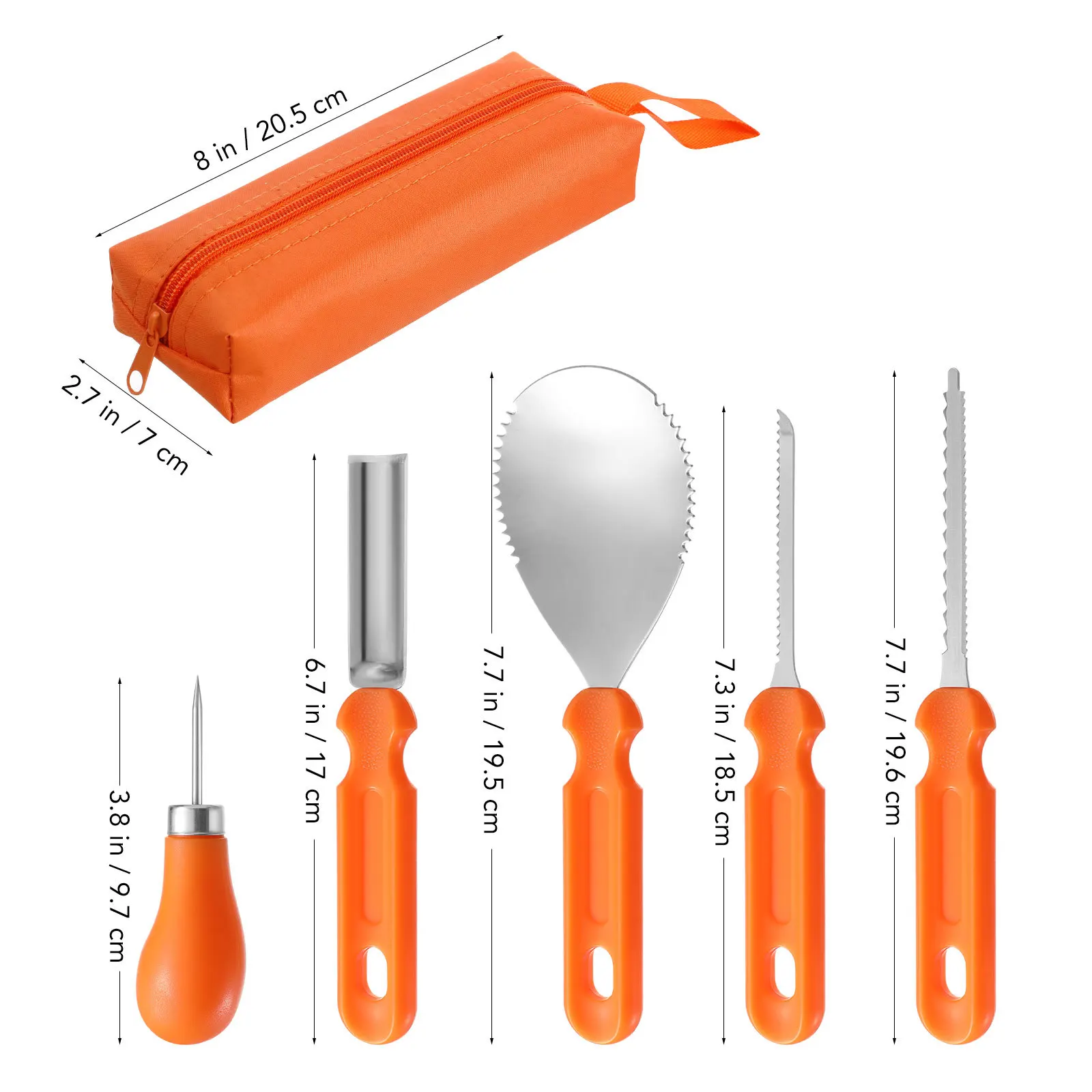 

5 pcs Pumpkin Carving Tool Kit Stainless Steel Carving Knife Set For Halloween Jack O Lanterns Scoop Scraper Saw Tools