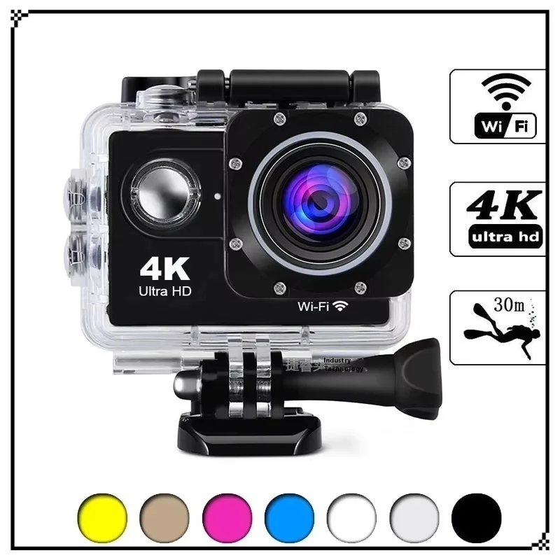 2-Inch 4k Sports Camera Wifi Motorcycle Dashcam, Diving Sports Camera, Dv High-Definition Waterproof Outdoor Waterproof Camera